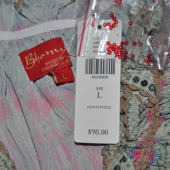 BHANUNI Anthro Bohemain Villa Midi Off The Shoulder Swing Top sz L NEW Women's - Picture 6 of 8